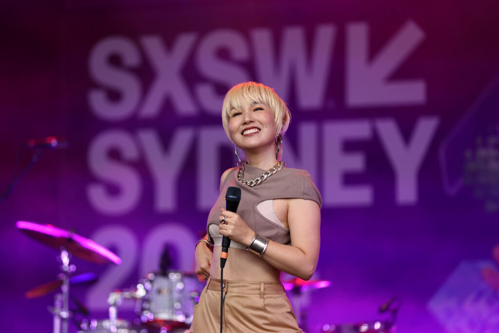 SYDNEY, AUSTRALIA - OCTOBER 15: Nao Yoshioka performs at SXSW Sydney at Tumbalong Park on October 15, 2024 in Sydney, Australia. (Photo by Brendon Thorne/Getty Images)